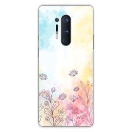 Coque En Silicone - Compatible Oneplus 8 Pro - Design Watercolor Flowers