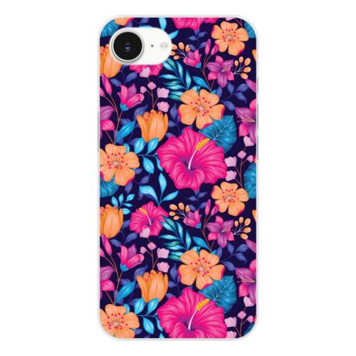 Coque en silicone - Compatible Apple iPhone 16e - design fleurs exotiques
