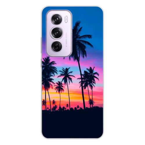 Coque En Silicone - Compatible Oppo Reno 12 Pro - Design Palmiers Colores