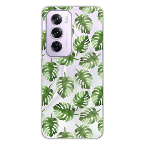Coque En Silicone - Compatible Oppo Reno 12 Pro - Design Feuilles De Monstera