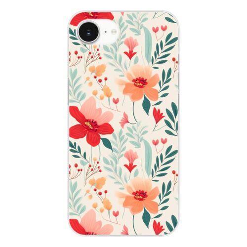 Coque en silicone - Compatible Apple iPhone 16e - design flower wall