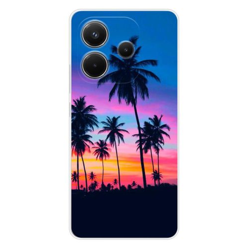 Coque En Silicone - Compatible Xiaomi Redmi Note 14 4g - Design Palmiers Colores