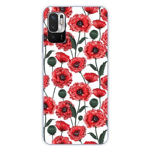 Coque En Silicone - Compatible Xiaomi Redmi Note 10 5g - Design Fleurs De Pavot
