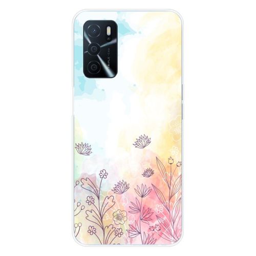 Coque En Silicone - Compatible Oppo A16 - Design Watercolor Flowers