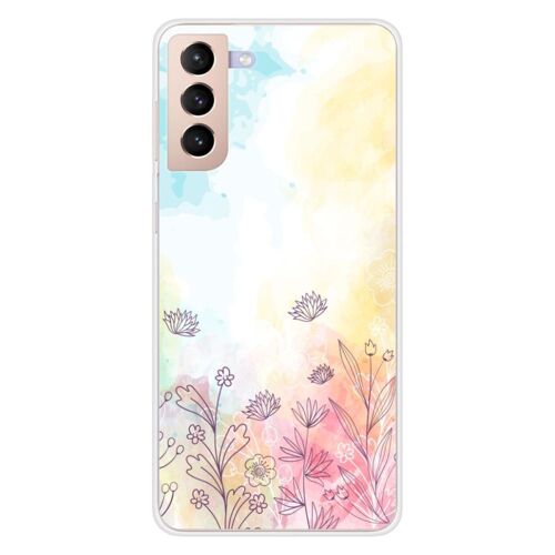 Coque En Silicone - Compatible Samsung Galaxy S21 Plus - Design Watercolor Flowers