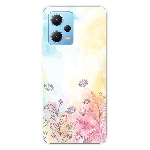 Coque En Silicone - Compatible Xiaomi Redmi Note 12 5g, Xiaomi Poco X5 - Design Watercolor Flowers