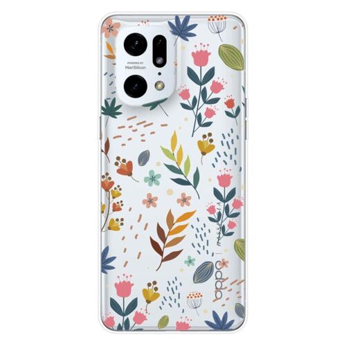 Coque En Silicone - Compatible Oppo Find X5 Pro - Design Fleurs Colorees