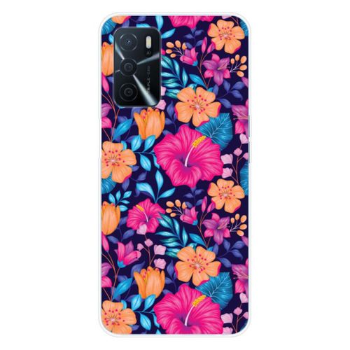 Coque En Silicone - Compatible Oppo A16 - Design Fleurs Exotiques