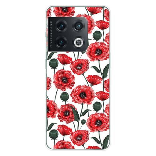 Coque En Silicone - Compatible Oneplus 10 Pro 5g - Design Fleurs De Pavot