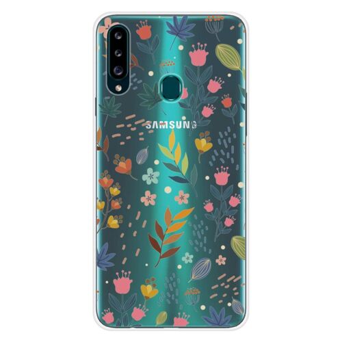 Coque En Silicone - Compatible Samsung Galaxy A20s - Design Fleurs Colorees