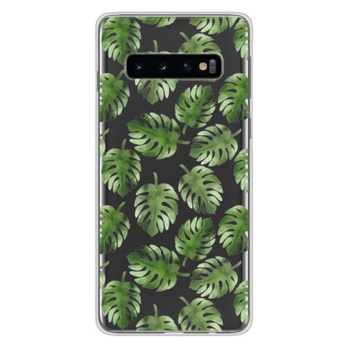Coque En Silicone - Compatible Samsung Galaxy S10 - Design Feuilles De Monstera