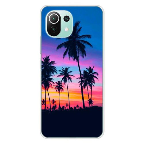 Coque En Silicone - Compatible Xiaomi Mi 11 Lite - Design Palmiers Colores