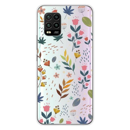 Coque En Silicone - Compatible Xiaomi Mi 10 Lite - Design Fleurs Colorees