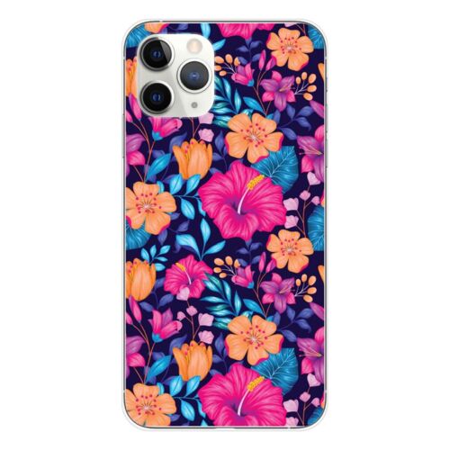 Coque En Silicone - Compatible Apple Iphone 11 Pro - Design Fleurs Exotiques