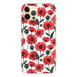 Coque En Silicone - Compatible Apple Iphone 12 Pro - Design Fleurs De Pavot