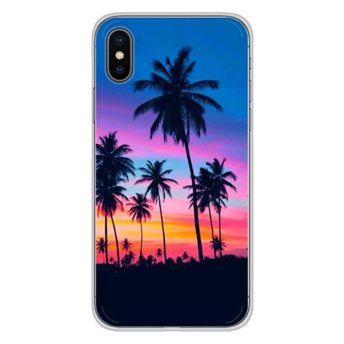 Coque En Silicone - Compatible Apple Iphone X, Apple Iphone Xs - Design Palmiers Colores