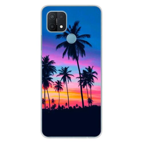 Coque En Silicone - Compatible Oppo A15 - Design Palmiers Colores