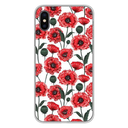 Coque En Silicone - Compatible Apple Iphone X, Apple Iphone Xs - Design Fleurs De Pavot