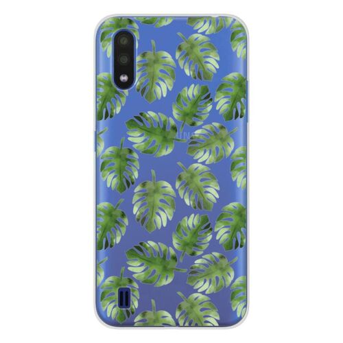 Coque En Silicone - Compatible Samsung Galaxy A01 - Design Feuilles De Monstera