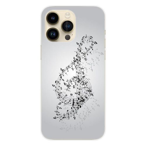 Coque en silicone - Compatible Apple iPhone 15 Pro Max - design valse des notes