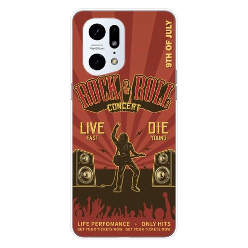 Coque En Silicone - Compatible Oppo Find X5 Pro - Design Rock And Roll