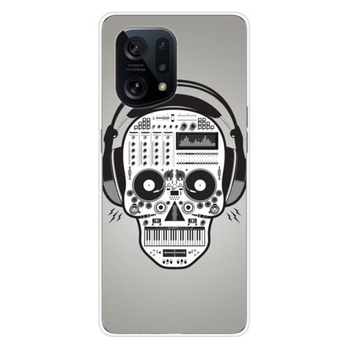 Coque En Silicone - Compatible Oppo Find X5 - Design Skull Music