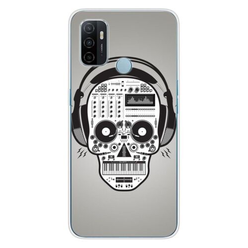 Coque En Silicone - Compatible Oppo A53s - Design Skull Music
