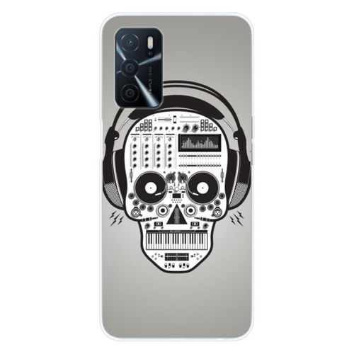 Coque En Silicone - Compatible Oppo A16 - Design Skull Music