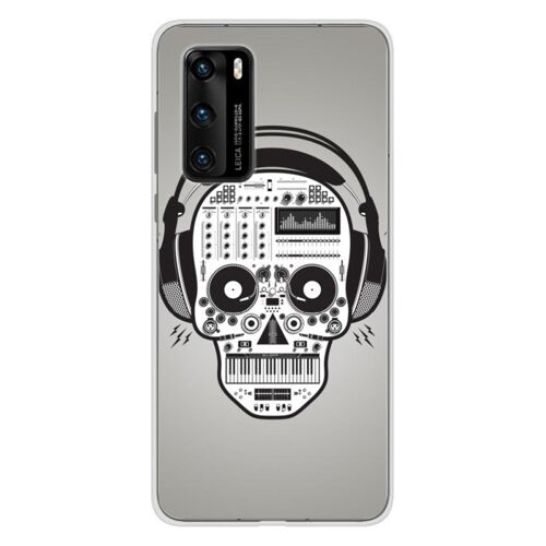 Coque En Silicone - Compatible Huawei P40 - Design Skull Music