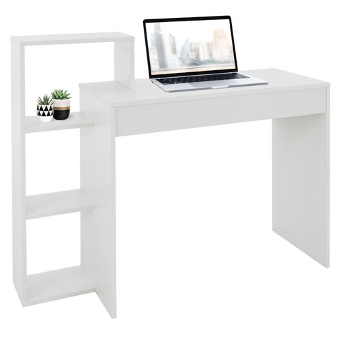 Bureau Avec Étagère Bureau D'ordinateur Blanc Ml-Design