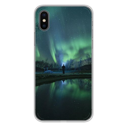 Coque En Silicone - Compatible Apple Iphone X, Apple Iphone Xs - Design Aurores Boreales