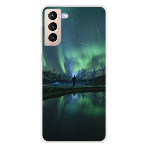 Coque En Silicone - Compatible Samsung Galaxy S21 Plus - Design Aurores Boreales