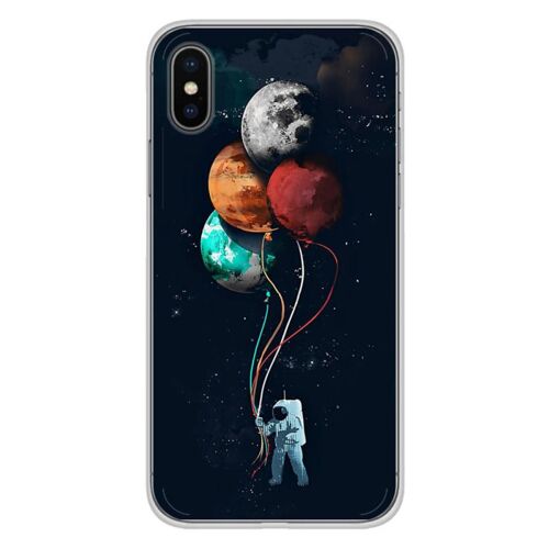 Coque En Silicone - Compatible Apple Iphone X, Apple Iphone Xs - Design Cosmonaute Aux Ballons