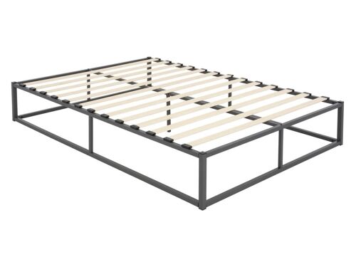 Cadre de lit en acier sommier à lattes anthracite 140 x 200 cm ML-DESIGN