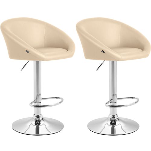 Lot De 2 Tabourets De Bar Miami V2 Similicuir Crème