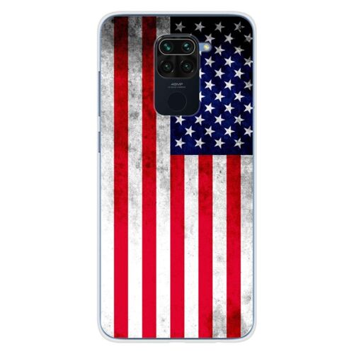 Coque En Silicone - Compatible Xiaomi Redmi Note 9 - Design Drapeau Usa