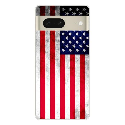 Coque En Silicone - Compatible Google Pixel 7 - Design Drapeau Usa