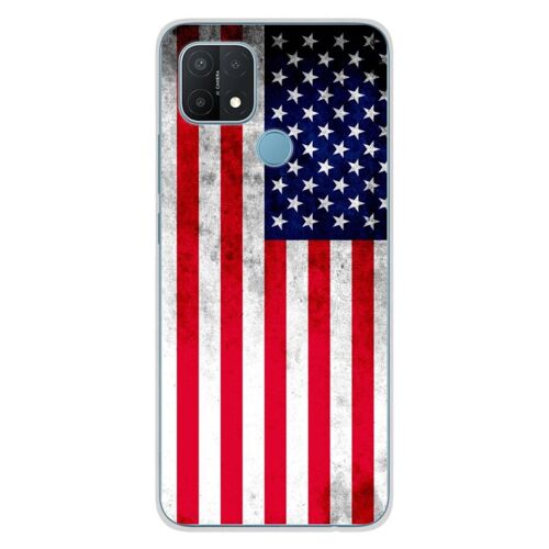Coque En Silicone - Compatible Oppo A15 - Design Drapeau Usa