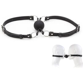 Kal-Bâillon De Bouche Pour Femme Balle Réglable Gag Convient Pour Deux Personnes Bdsm Gag De Bouche Fétiche Bondage Sex Toys Pour Jeux De Rôle (M)