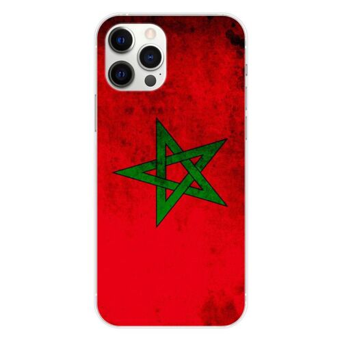 Coque En Silicone - Compatible Apple Iphone 12 Pro Max - Design Drapeau Maroc