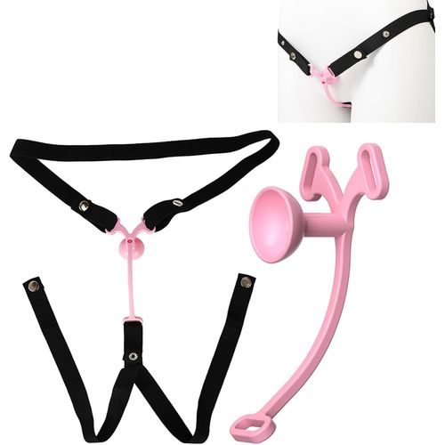 Kal-Cb Urinal Cock Cage Avec Ceinture À 3 Voies, Cage De Chasteté Homme En Une Seule Pièce Jouet Sexuel Inversé, Design Réglable, Petite Cage À Pénis Pour L'entraînement Du Pénis (Pink,L)