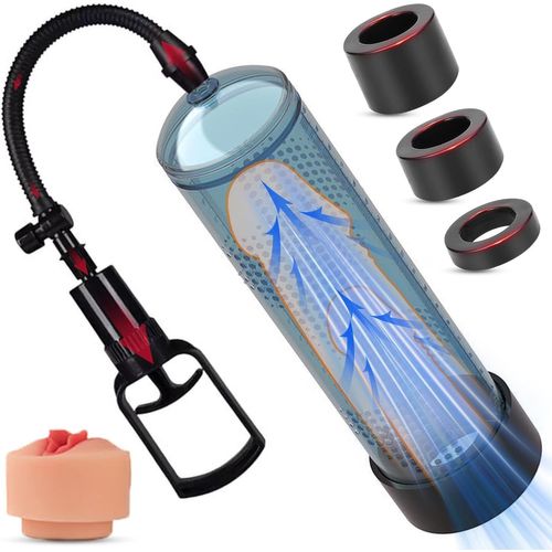 Kal-Pompes À Pénis,Pompe A Pénis Pour Homme Pour Agrandir Le Pénis,Avec 3 Manchettes & Masturbateur Chatte,Agrandir Le Pénis Masculin,Érection Du Pénis Entraînement De La Puissance (B)