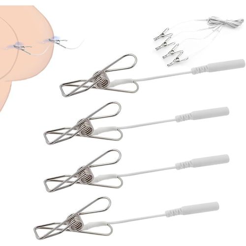 Kal-Pince Teton, 4 Pièces Pinces Pour Mamelon, Pinces À Tétons À Choc Électrique, Stimulation Mamelons, Jouets De Mamelon Pour Couples Féminins Homme