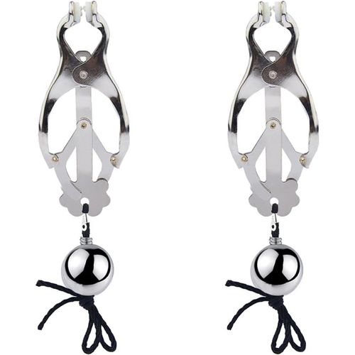 Kal-Huile Alimentaire Bdsm Pinces À Tétons Poids Pendentif No Piercing Mamelon Bijoux Tétons Sextoys Pour Femmes Pinces À Tétons Extrêmes (Silver)