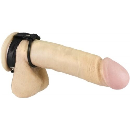 Kal-Erotic Fashion Ra7427.40 Penisriemen Mit Ringen, Schwarz Ledermesser 40 Mm Gummi, 1er-Pack (1 X 1 Stück)