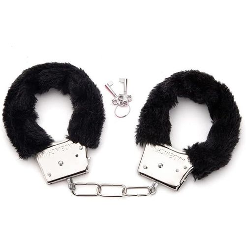 Kal-Menottes Poilues À Habiller - Accessoires De Fête De Police (Noir)