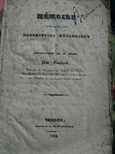 Mémoire Pour Servir À Une Description Géologique Du Département De La Meuse