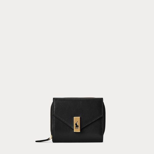Portefeuille compact Polo ID en cuir