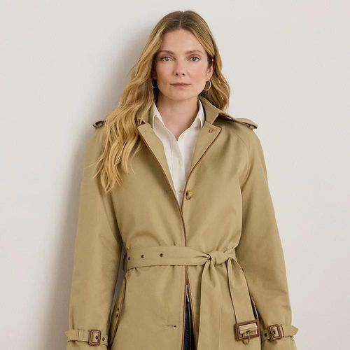 Trench-Coat Bordé De Cuir Vegan