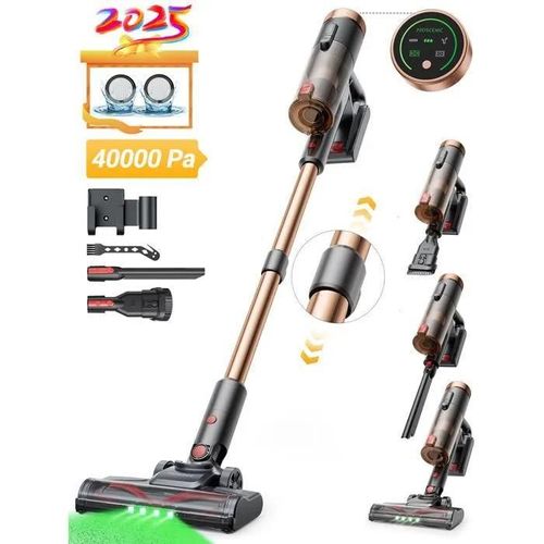 Proscenic aspirateur balai P11 Ultra-Aspirateur Puissant 40 kPa-Brosse Anti-Emmêlement - Pivot flexible à 180°- Phares LED